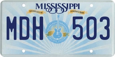 MS license plate MDH503