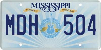 MS license plate MDH504