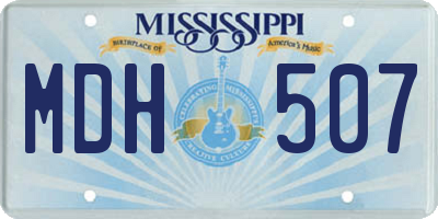 MS license plate MDH507