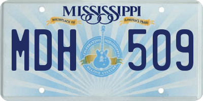 MS license plate MDH509