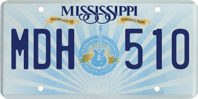 MS license plate MDH510