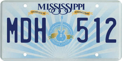 MS license plate MDH512