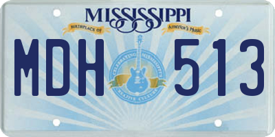 MS license plate MDH513