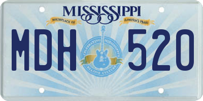 MS license plate MDH520