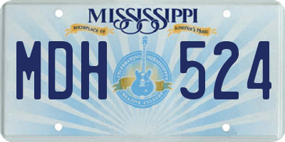 MS license plate MDH524
