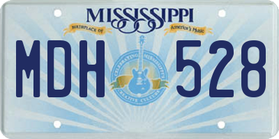 MS license plate MDH528