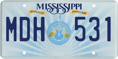 MS license plate MDH531