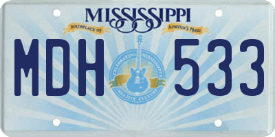 MS license plate MDH533