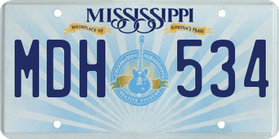 MS license plate MDH534