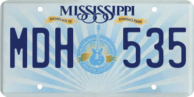MS license plate MDH535