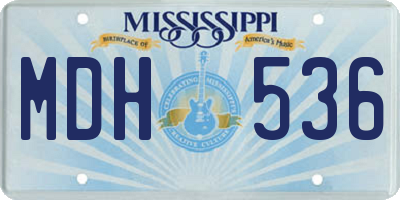 MS license plate MDH536