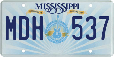 MS license plate MDH537