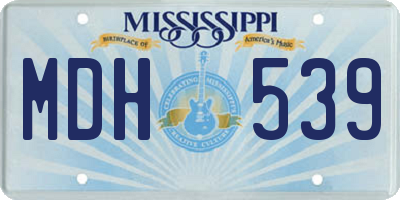 MS license plate MDH539