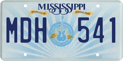 MS license plate MDH541