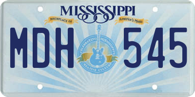 MS license plate MDH545