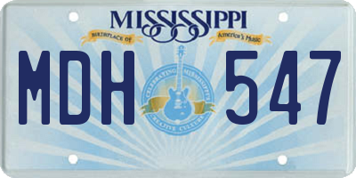 MS license plate MDH547