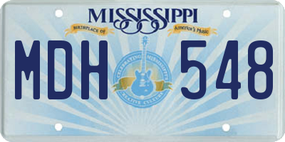 MS license plate MDH548
