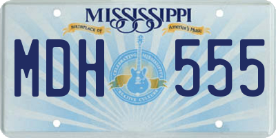 MS license plate MDH555