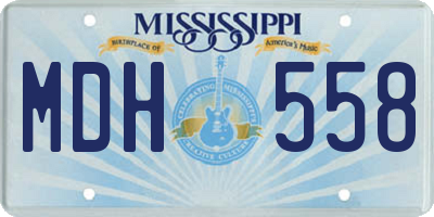 MS license plate MDH558