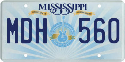 MS license plate MDH560