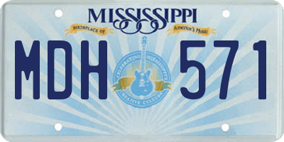 MS license plate MDH571