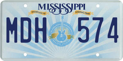 MS license plate MDH574