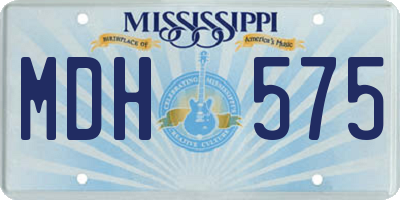 MS license plate MDH575