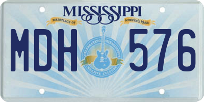 MS license plate MDH576