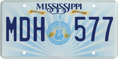 MS license plate MDH577