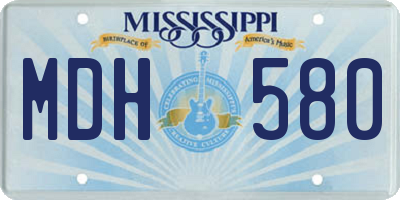 MS license plate MDH580