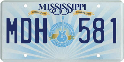 MS license plate MDH581