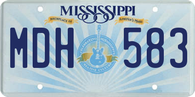MS license plate MDH583