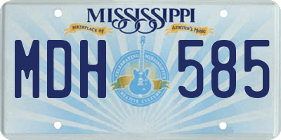 MS license plate MDH585