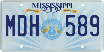 MS license plate MDH589