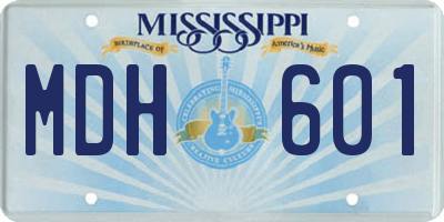 MS license plate MDH601