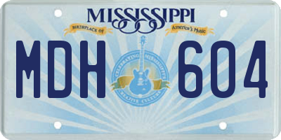 MS license plate MDH604