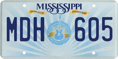MS license plate MDH605