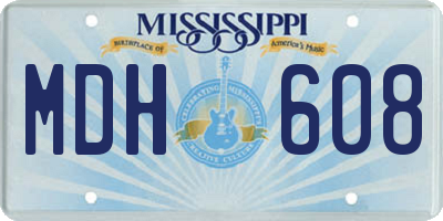 MS license plate MDH608