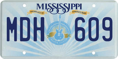 MS license plate MDH609
