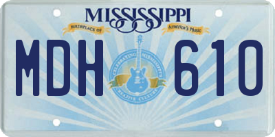 MS license plate MDH610