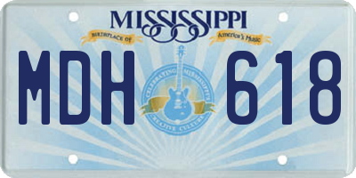MS license plate MDH618
