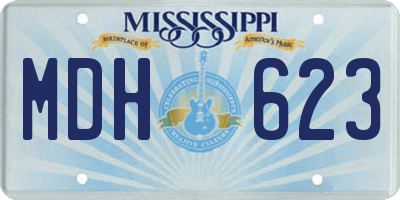 MS license plate MDH623