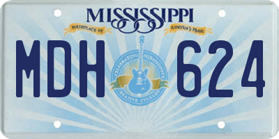 MS license plate MDH624