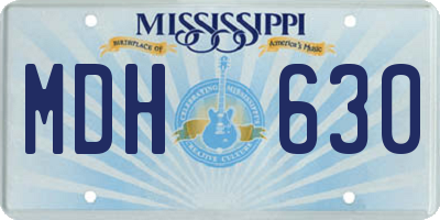 MS license plate MDH630