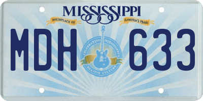 MS license plate MDH633