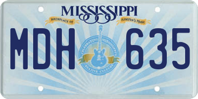 MS license plate MDH635