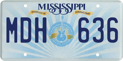 MS license plate MDH636