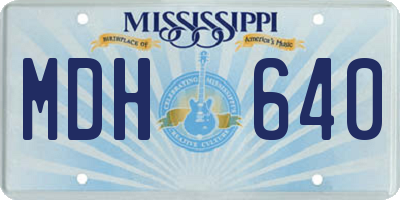 MS license plate MDH640