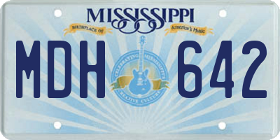 MS license plate MDH642
