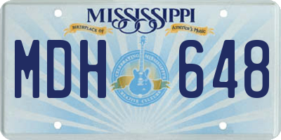 MS license plate MDH648